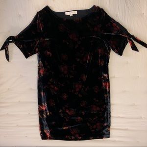 LOFT Velvet Floral Dress